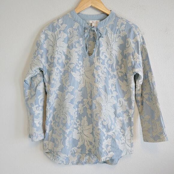 Sundance Embroidered Popover Baroque Detail Blouse Sz S - Picture 1 of 7